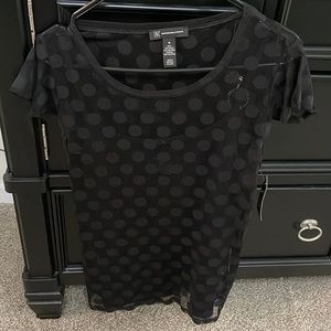 Sheer black polka dot top with camisole